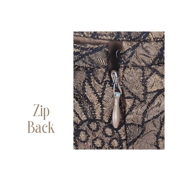 Elegant Vintage Suit Set with Skirt & Blazer in Textured Floral Bronze C… - Picture 4 of 6